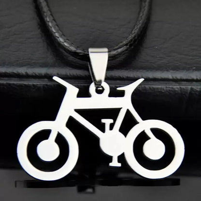 Stainless Steel Bicycle Pendant Necklace Punk