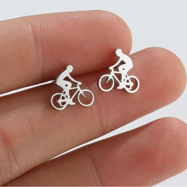 Sport Bicycle Earrings for Men 