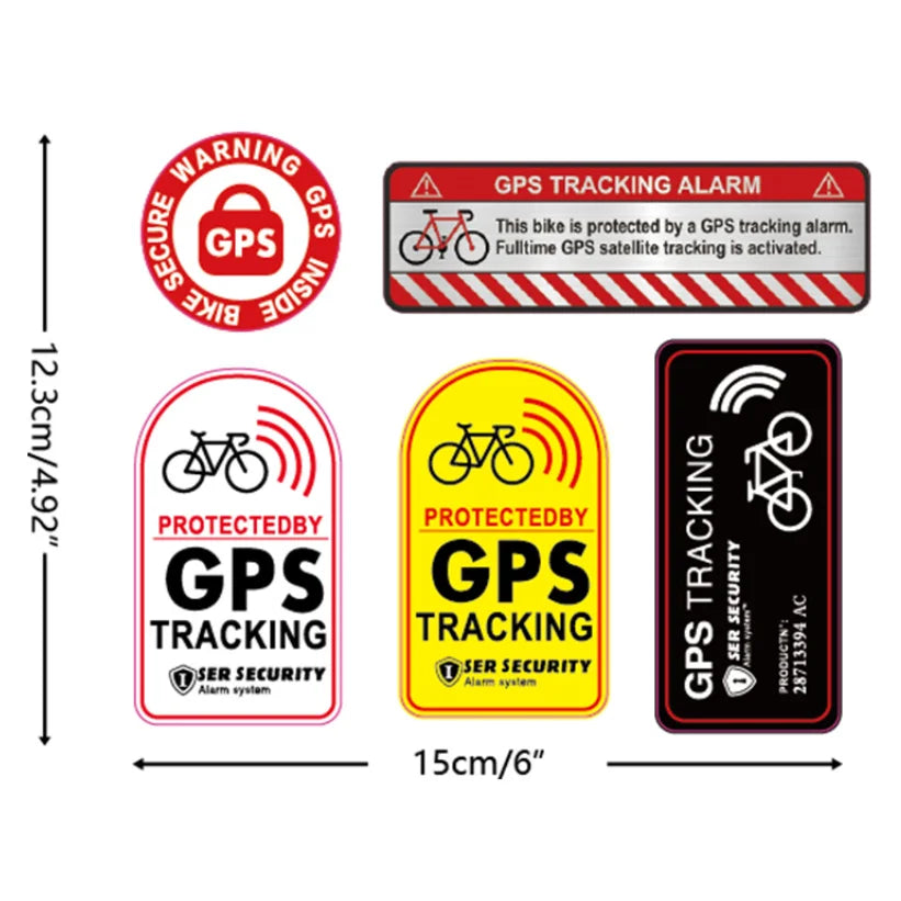 Bicycle GPS Tracking Warning Stickers