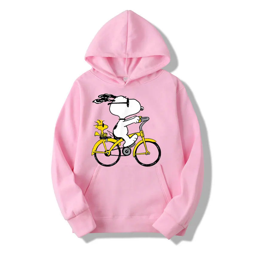 Snoopy Riding Bike Hoodie