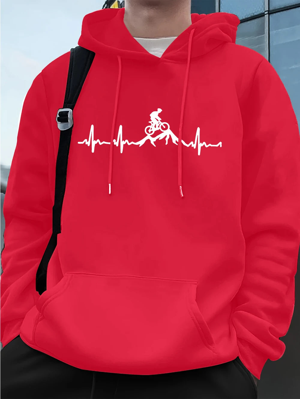 Mountain Biking Heartbeat Hoodie