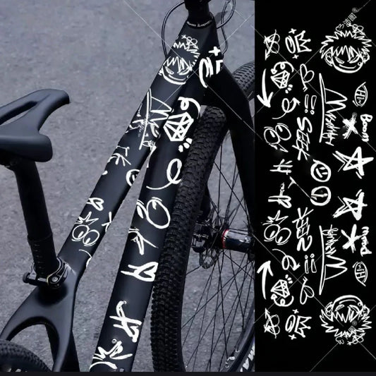 Graffiti Cycling Frame Sticker Set – Reflective & Waterproof