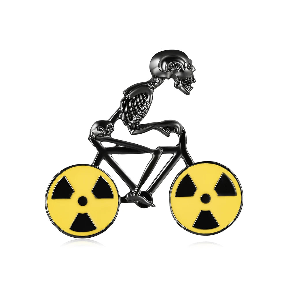 Skeleton Biker Enamel Pin
