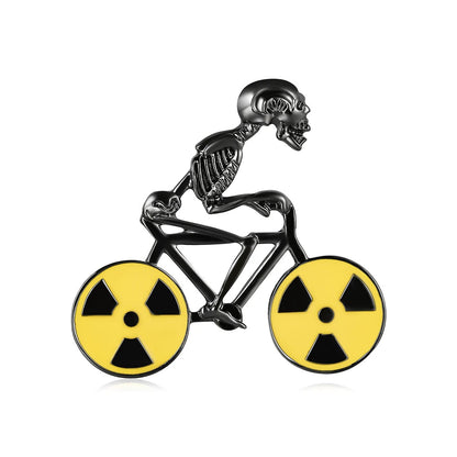 Skeleton Biker Enamel Pin