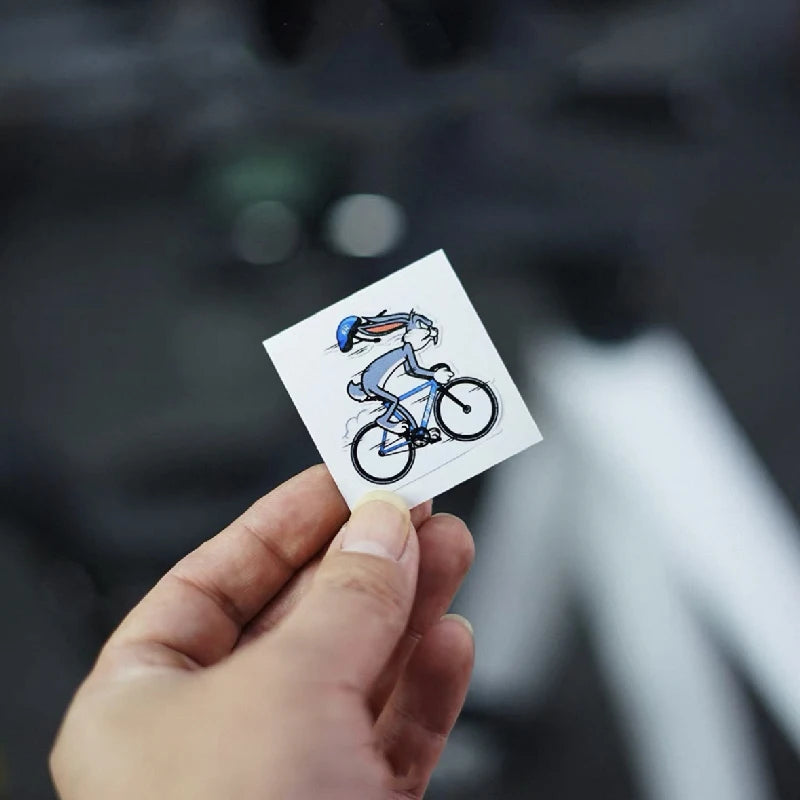 Calcomanía de vinilo ciclista animada