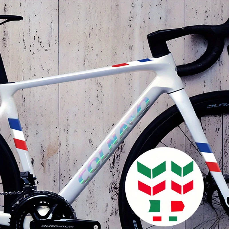 Ensemble d'autocollants contrastés avec drapeau tricolore