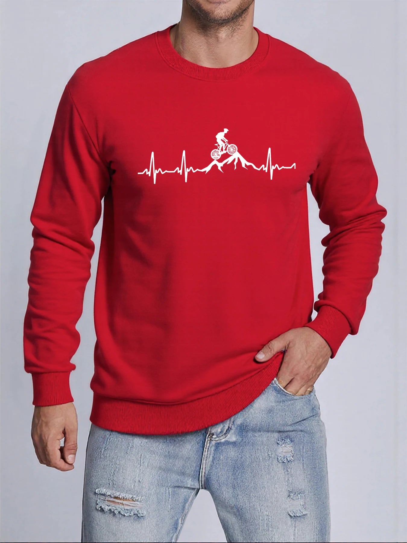 Cycling Heartbeat Crewneck Sweatshirt
