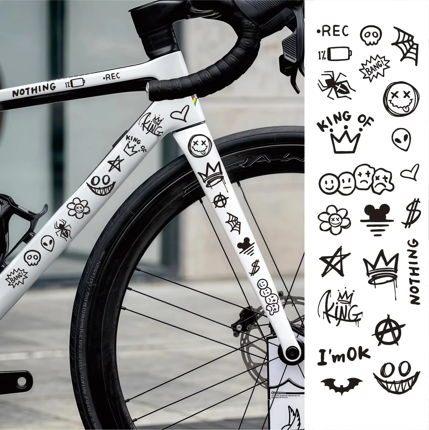 Graffiti Bicycle Sticker Cartoon