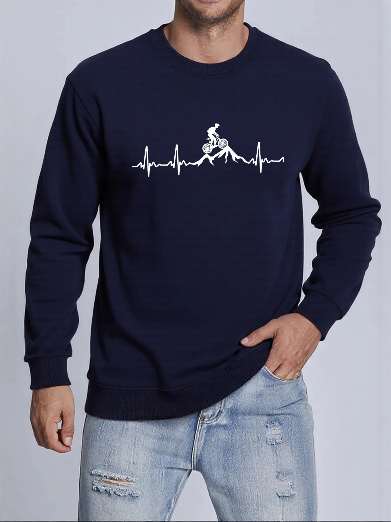 Cycling Heartbeat Crewneck Sweatshirt