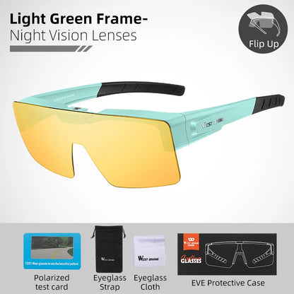 Flip-Up Photochromic Cycling Sunglasses