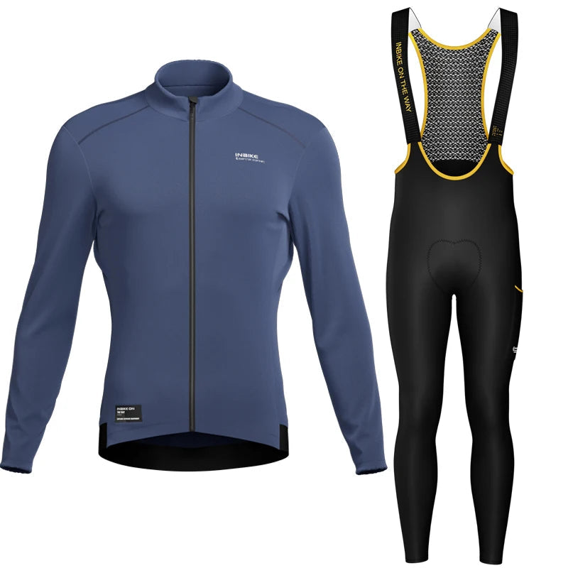 Camisa de ciclismo térmica forrada de lã quente