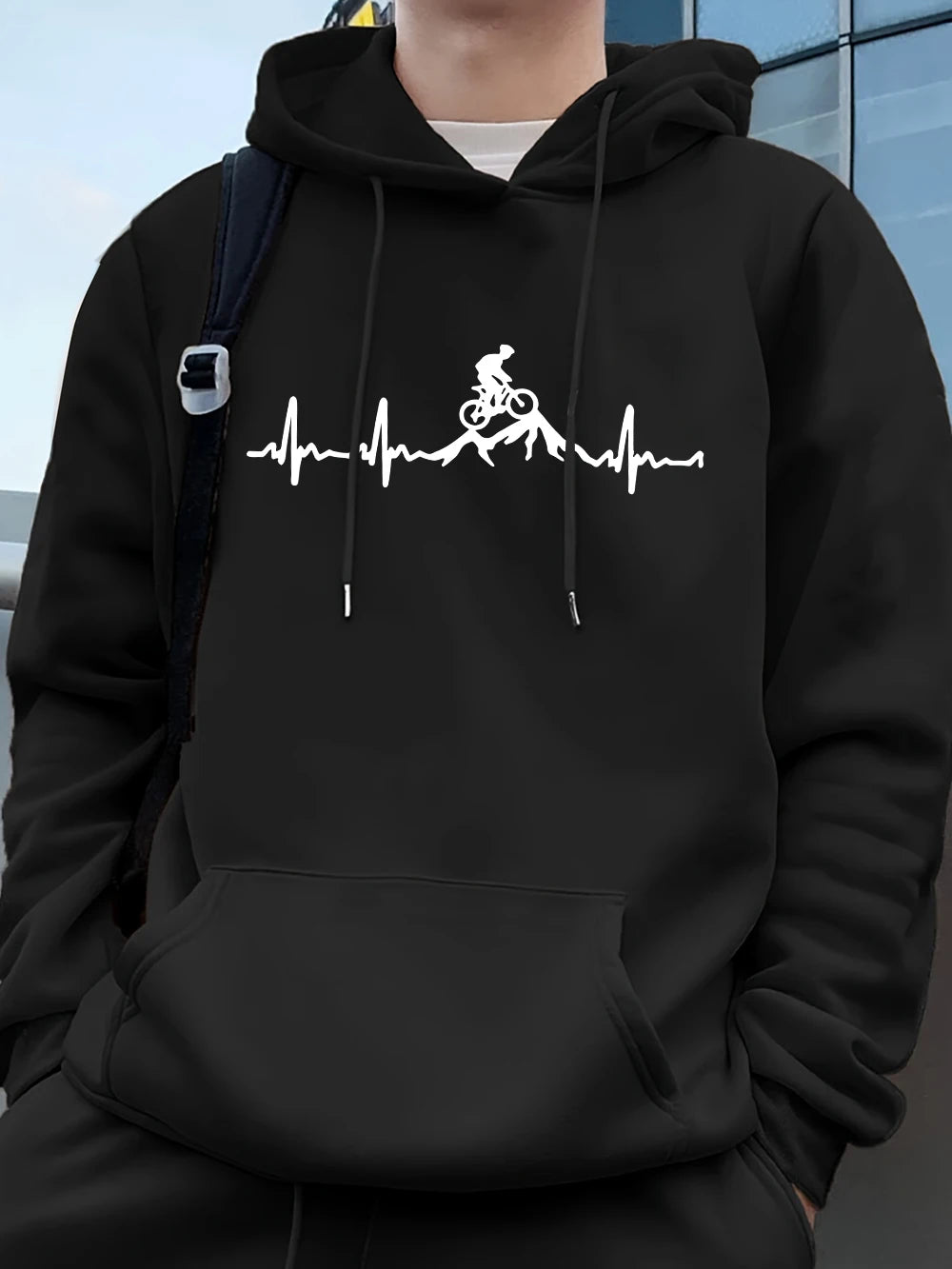 Mountain Biking Heartbeat Hoodie