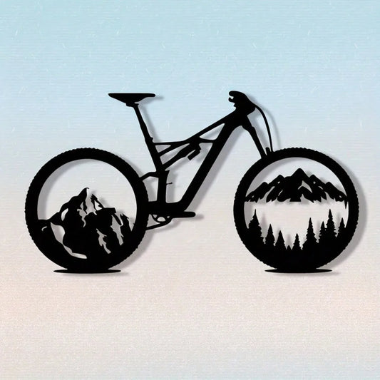 Mountain Bike Tire Metal Wall Art – Cycling Home Decor for Cyclists