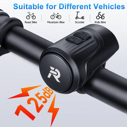 125dB USB Rechargeable IPX5 Waterproof Bicycle Horn