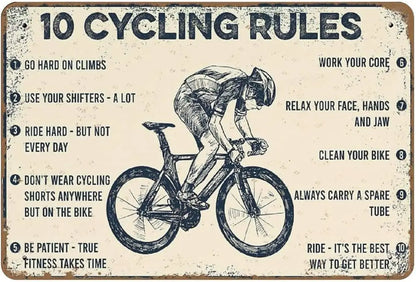 10 Cycling Rules Horizontal Poster