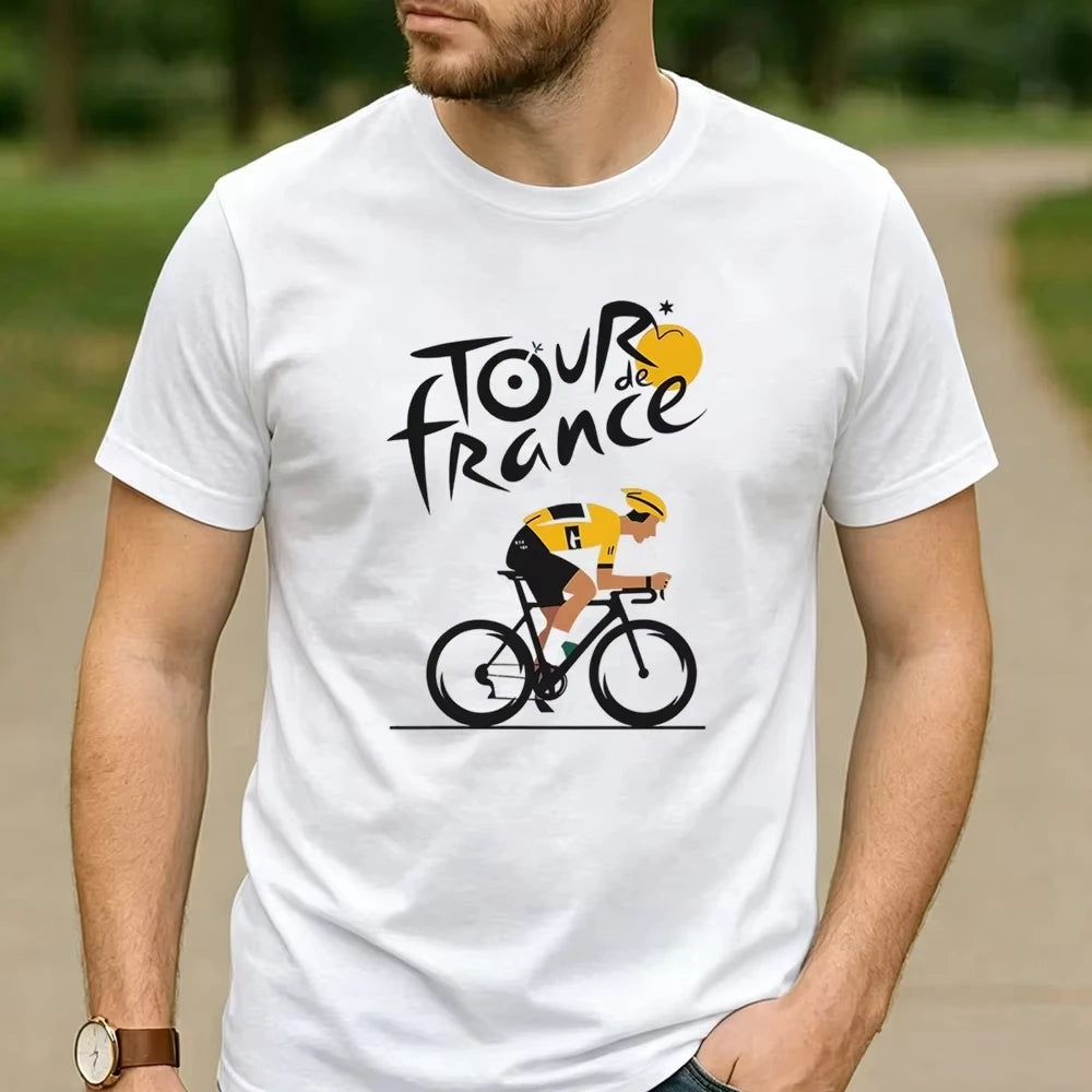 Yellow Jersey Cycling Graphic Tee – Retro Road Bike Streetwear