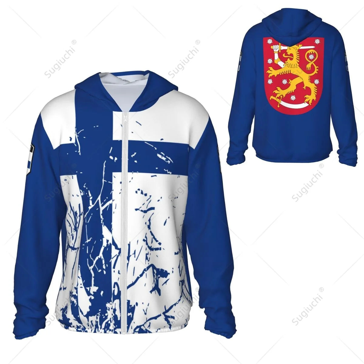 Finland Flag Long Hoodie 