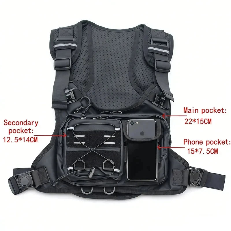 Tactical Hydration Vest with 2L Water Bladder — Running & Cycling Chest Pack
