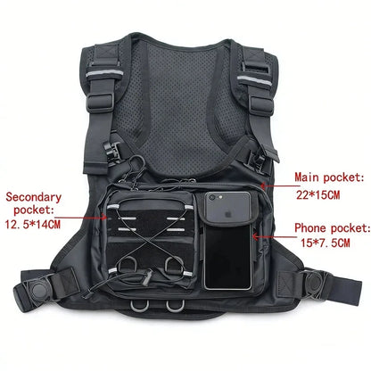 Tactical Hydration Vest with 2L Water Bladder — Running & Cycling Chest Pack