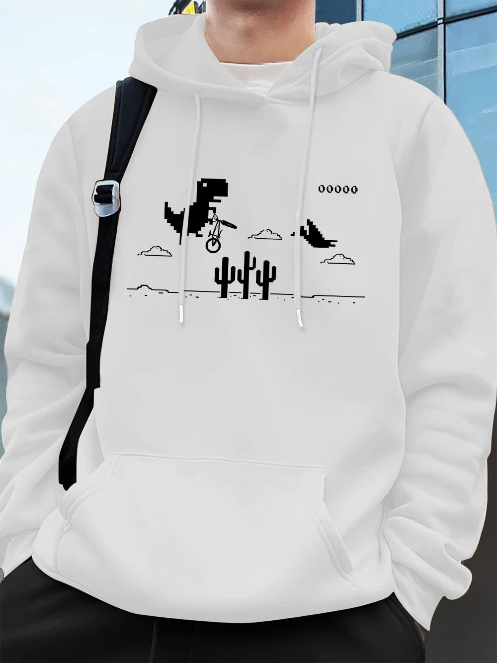 Offline Dino Pixel Art Hoodie
