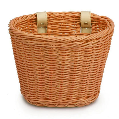 Rattan Woven Bike Front Basket – Removable Waterproof Handlebar Carrier