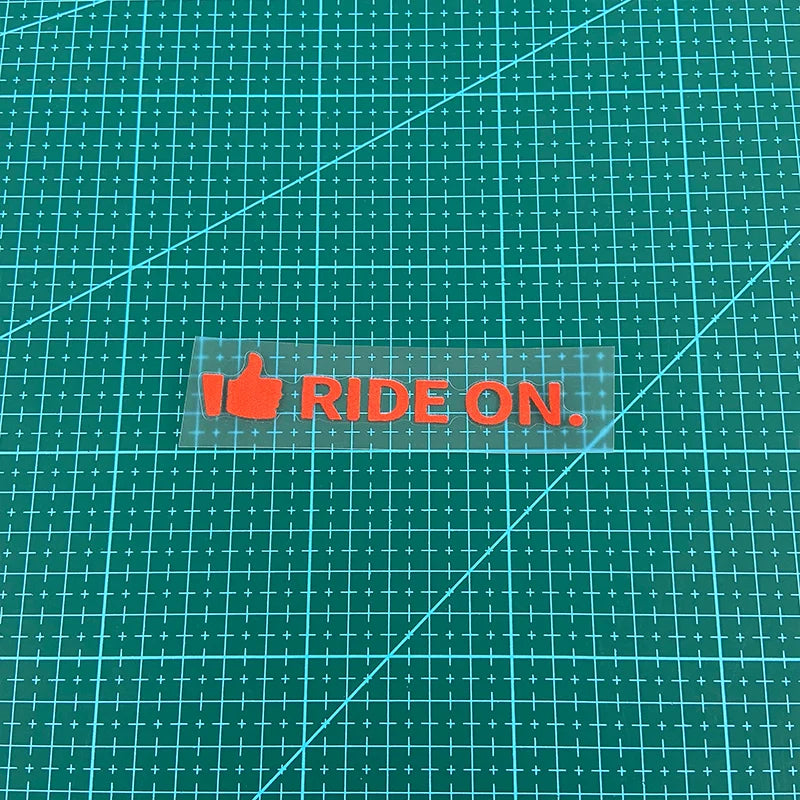 "Ride On" Waterproof Bicycle Frame Sticker – Top Tube & Handlebar Decal