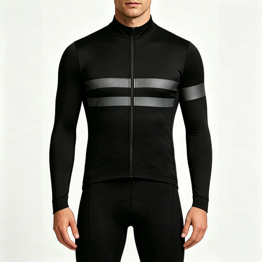 Men's Long Sleeve Cycling Jersey – Full Zip MTB Road Bike Shirt