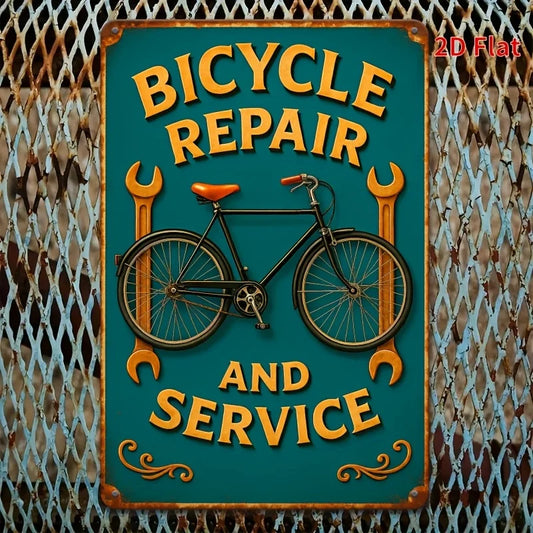 Bicycle Repair & Service Metal Sign 