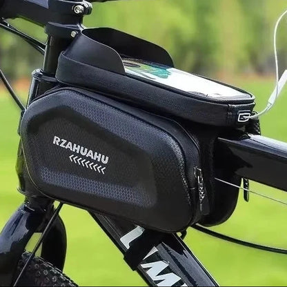 Bike Top Tube Bag with Touchscreen Phone Holder – MTB & Road Bike Frame Bag