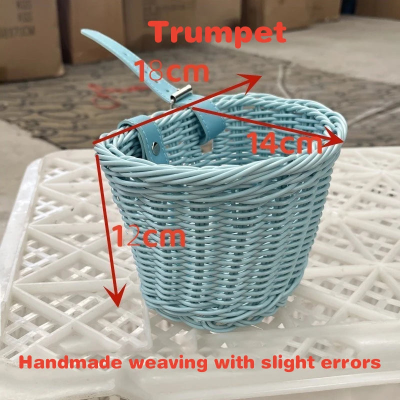 Rattan Woven Bike Front Basket – Removable Waterproof Handlebar Carrier
