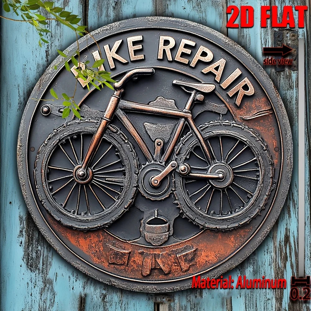 Vintage Bike Repair Sign