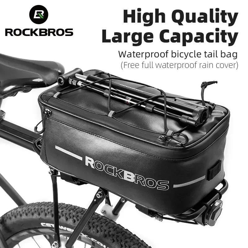 Waterproof Bicycle Saddle Bag with Rain Cover – 8L Trunk Bag