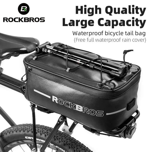 Waterproof Bicycle Saddle Bag with Rain Cover – 8L Trunk Bag