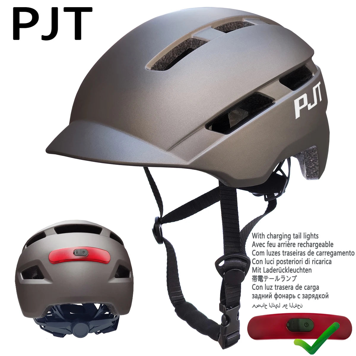 Cycling Helmet USB Rechargeable Tail Light 