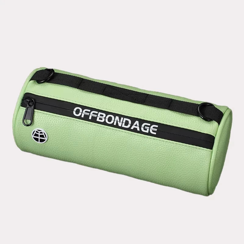 Leather Bike Handlebar Bag – Waterproof Cylindrical Cycling Bag