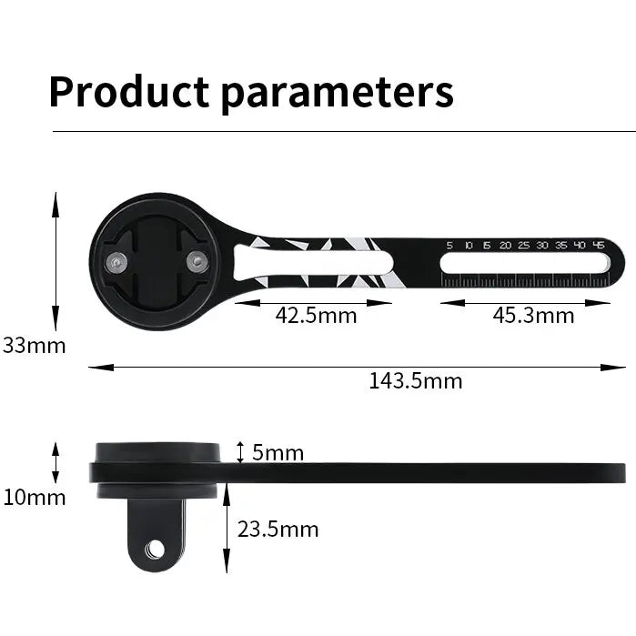 Out-Front Bike Computer Mount – CNC Aluminium Alloy GPS & Phone Holder