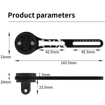Out-Front Bike Computer Mount – CNC Aluminium Alloy GPS & Phone Holder