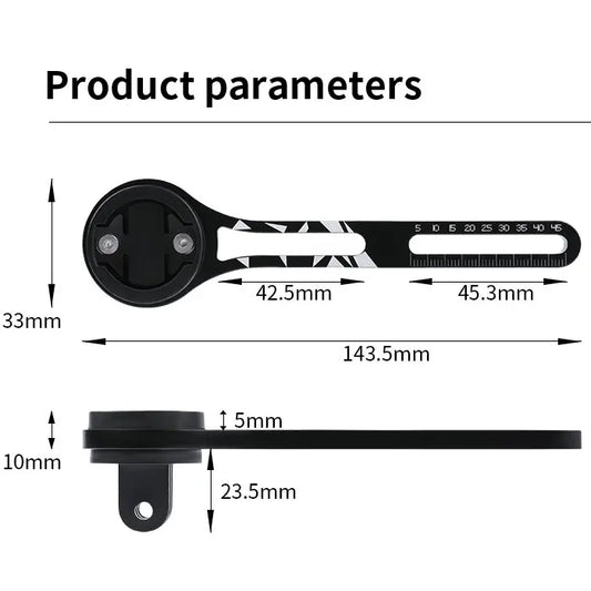 Out-Front Bike Computer Mount – CNC Aluminium Alloy GPS & Phone Holder