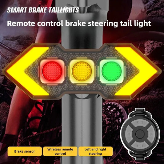 Fanale posteriore per bici intelligente con indicatori di direzione wireless e sensore di freno