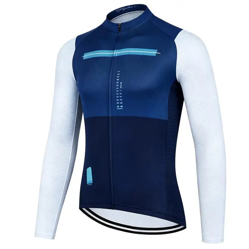 Unisex Long Sleeve Cycling Jersey – Full Zip Breathable Road Bike Shirt