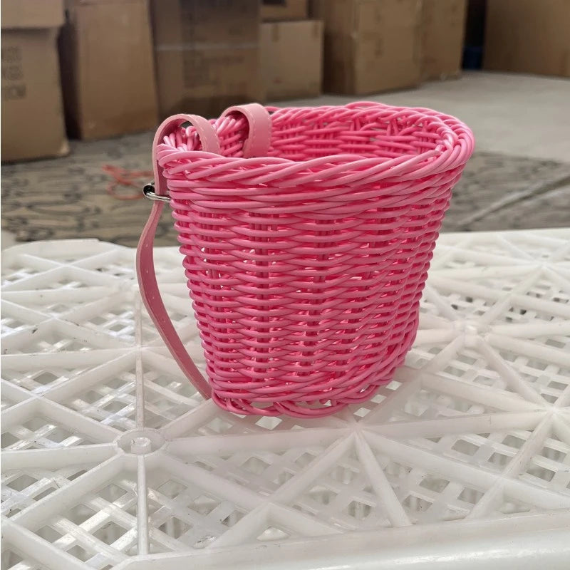 Rattan Woven Bike Front Basket – Removable Waterproof Handlebar Carrier