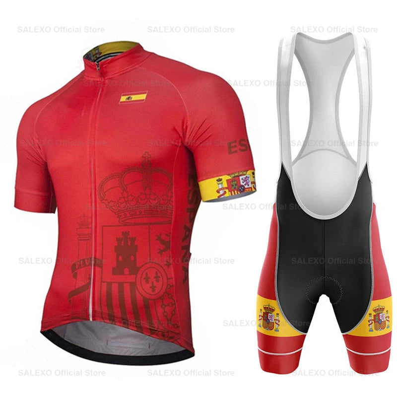Spain Men Team Cycling Jersey Set