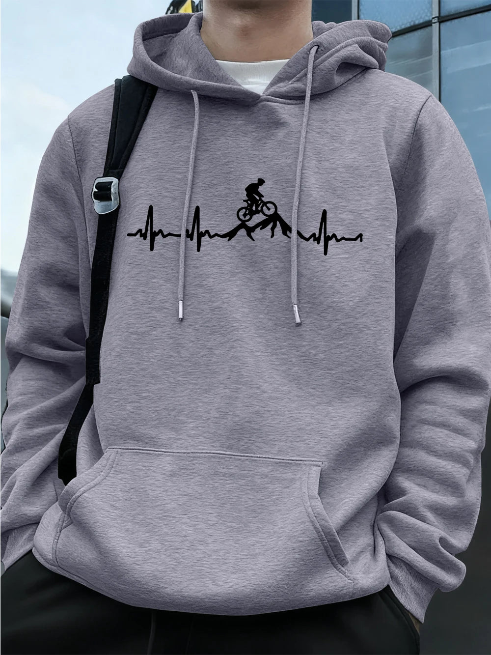 Mountain Biking Heartbeat Hoodie