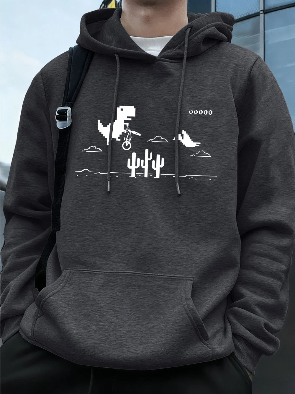 Offline Dino Pixel Art Hoodie