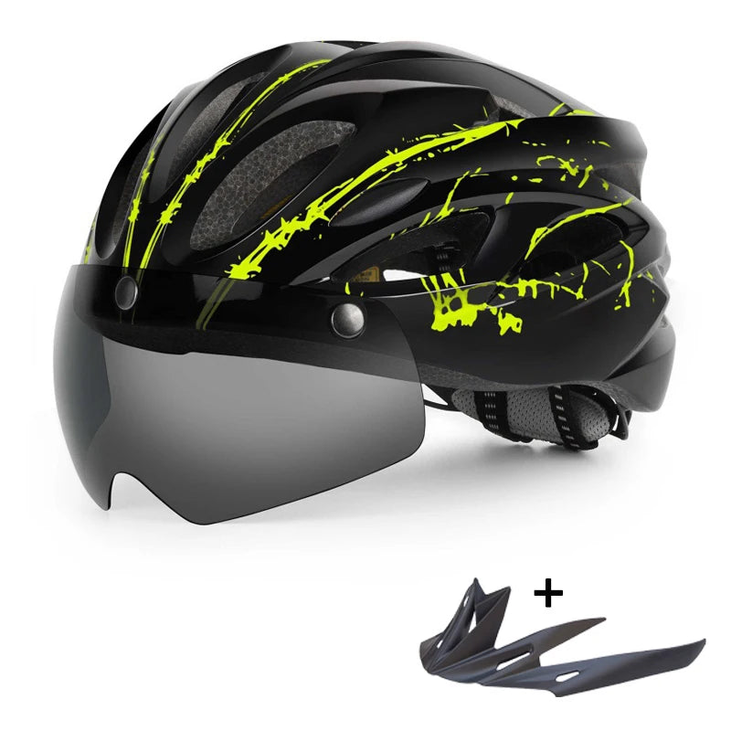 MTB-/Rennradhelm mit magnetischer Schutzbrille