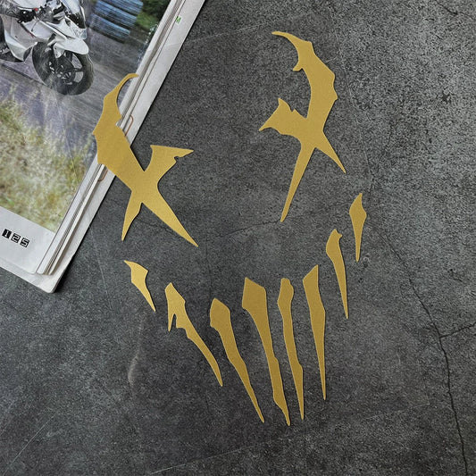 Aggressives "beängstigendes Gesicht" reflektierender Abziehbild