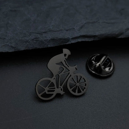 Men's Cycling Lapel Pin – Stainless Steel Brooch for Suits