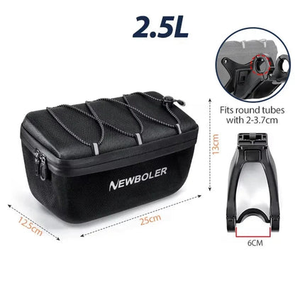4-in-1 Bike Handlebar Bag – EVA Hardshell, 2.5L, USB Port & Quick Release