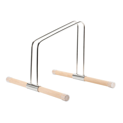 Vertical Bike Stand – Stainless Steel & Beech Wood Indoor Floor Rack