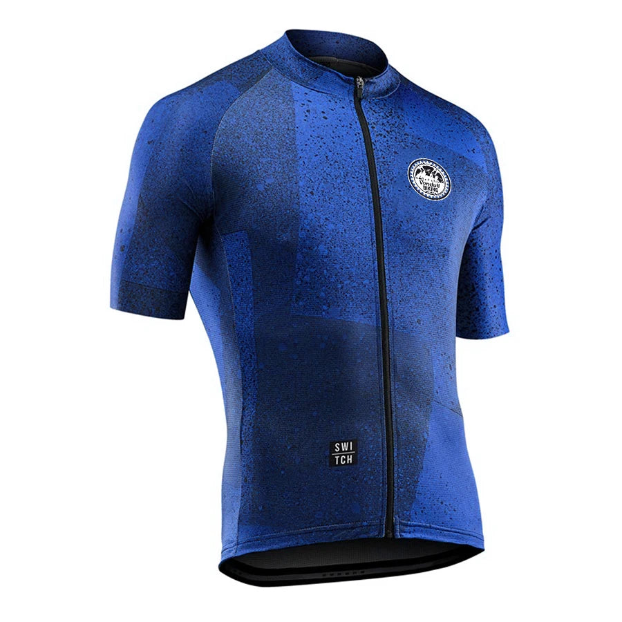 Men’s Short-Sleeve Cycling Jersey – Fleece-Lined, Fade-Resistant Print, 7 Colorways